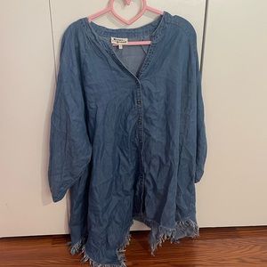 Denim Button-Up Top 1X
